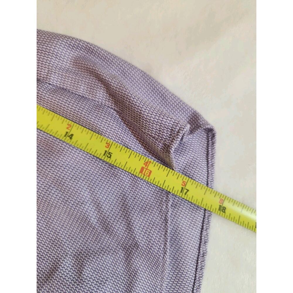 Charles Tyrwhitt 100% Cotton Shirt Mens 17 34 Large Purple Geometric Long Sleeve - Picture 6 of 12